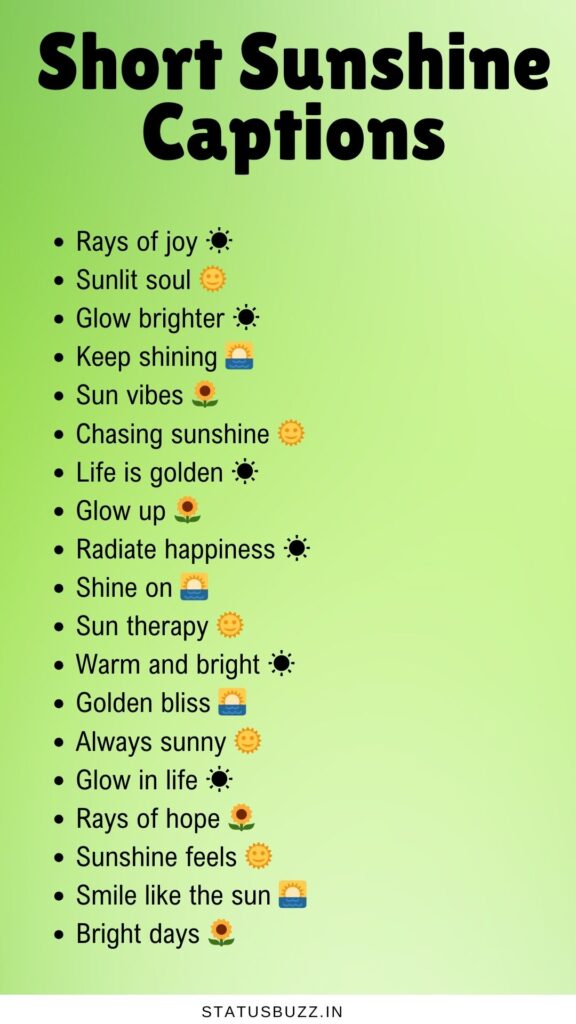 sunshine captions
