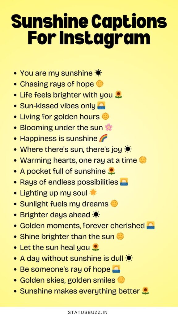 sunshine captions