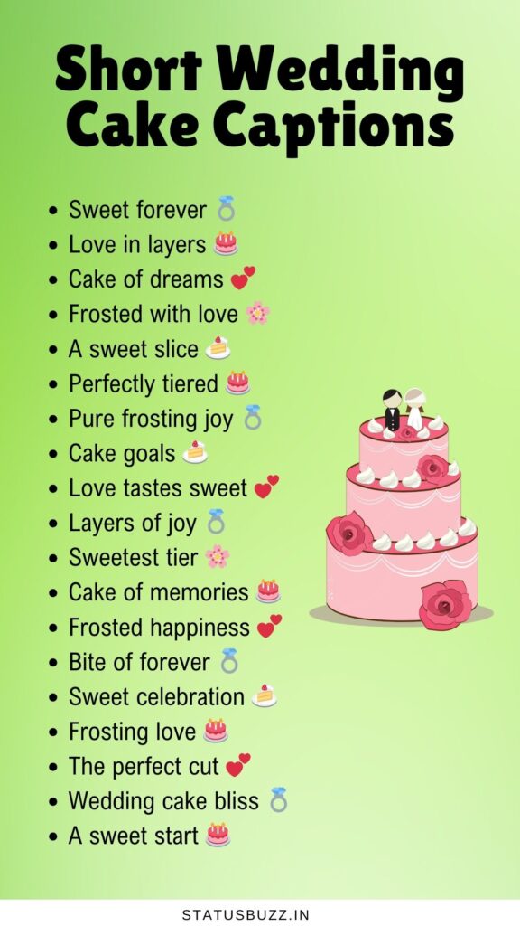 wedding cake captions