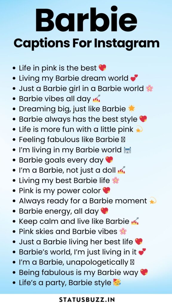 barbie captions for instagram