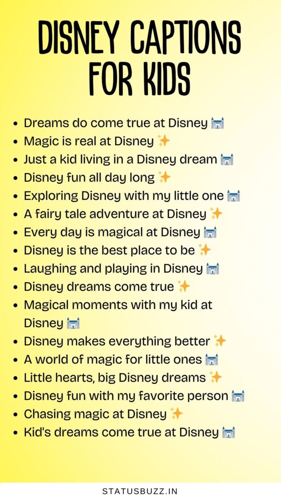 disney captions for kids