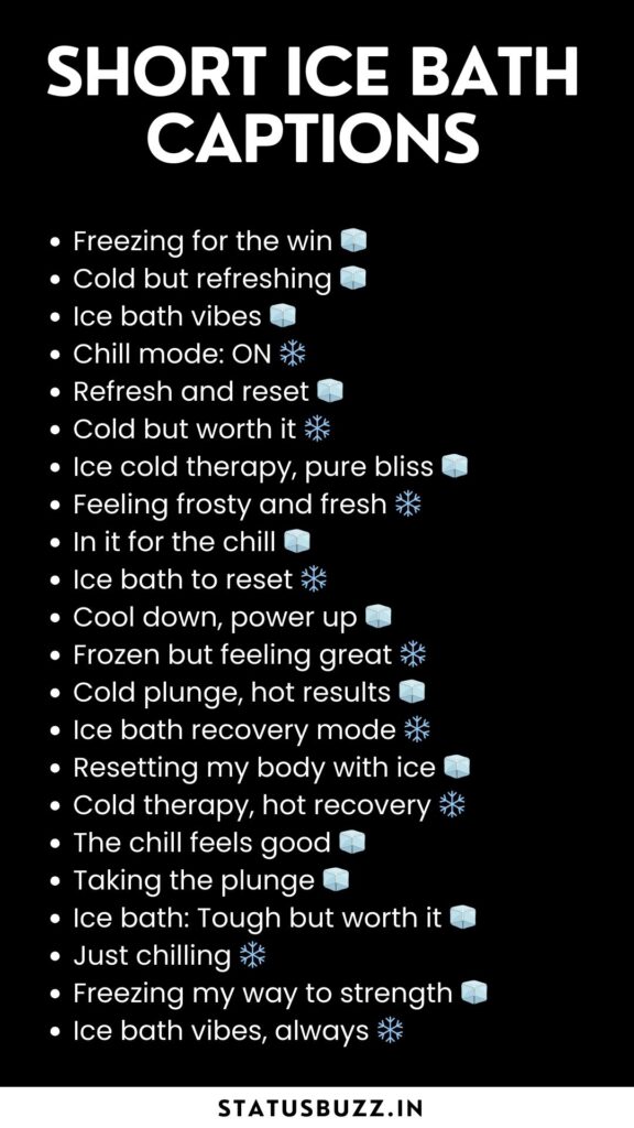 short ice bath captions for instagram