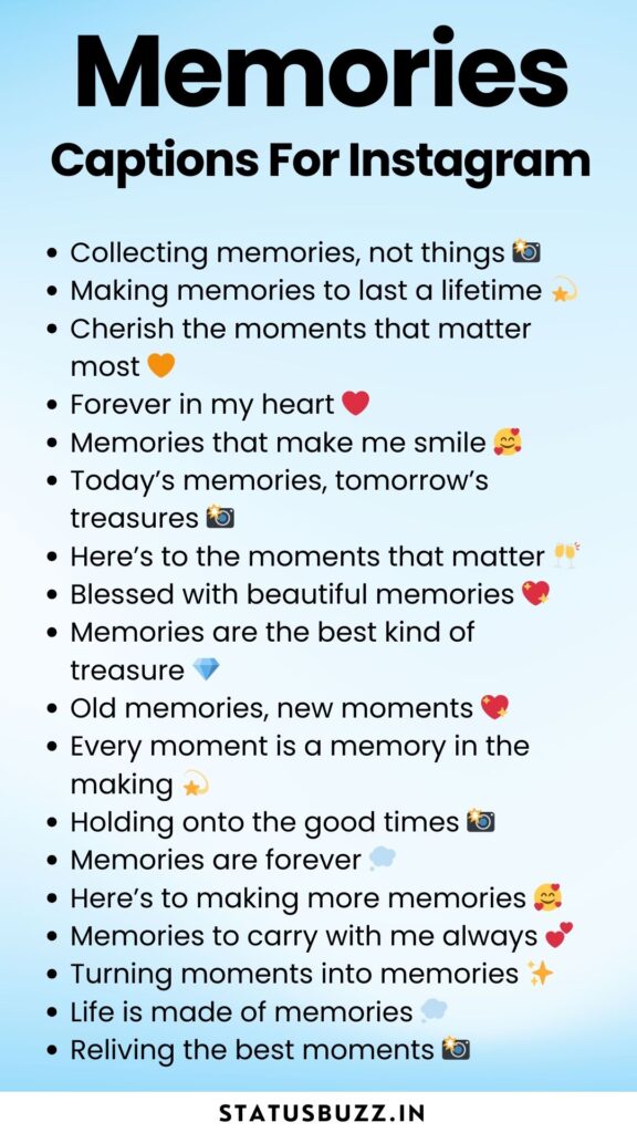 memories captions for instagram