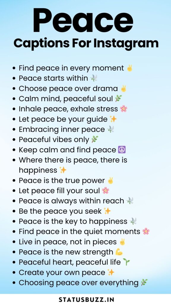 peace captions for instagram