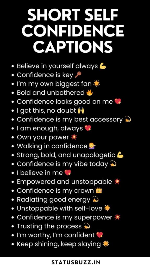 short self confidence captions