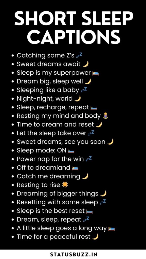 short sleep captions for instagram