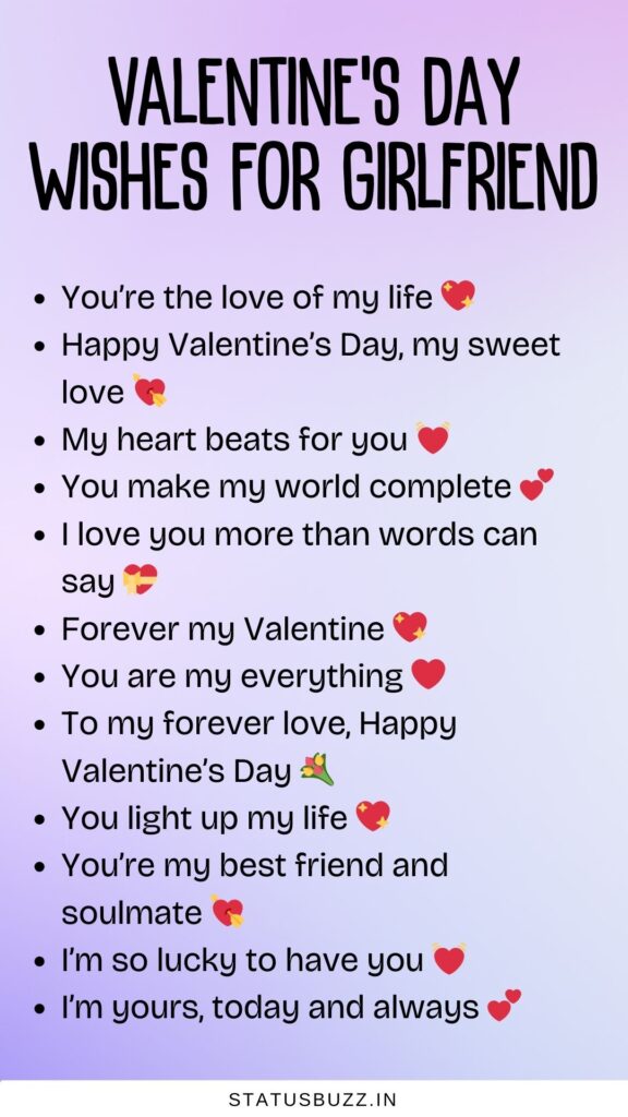 valentine's day wishes for girlfriend