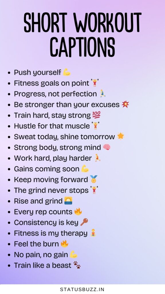 short workout captions