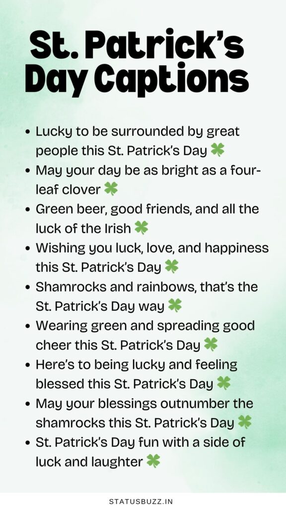 St Patrick’s Day Captions