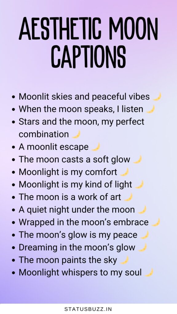 aesthetic moon captions