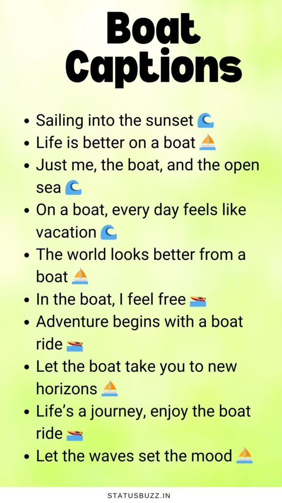 boat captions