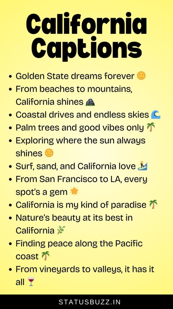 california captions for instagram