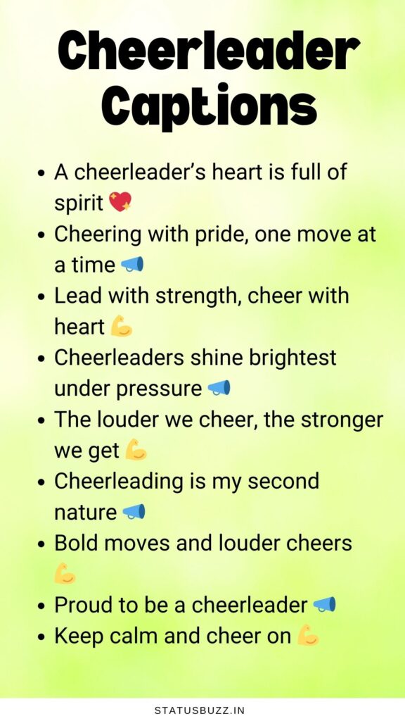 cheerleader captions