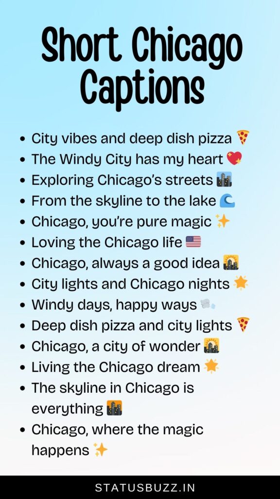 short chicago captions for instagram