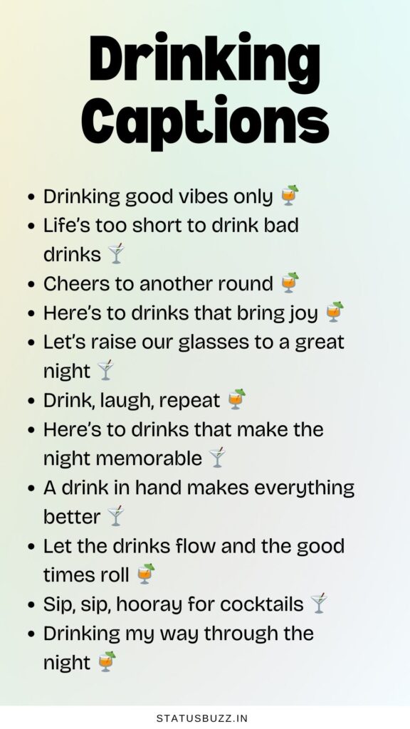 drinking captions