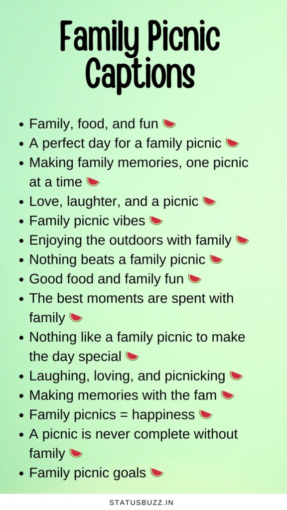 family picnic captions