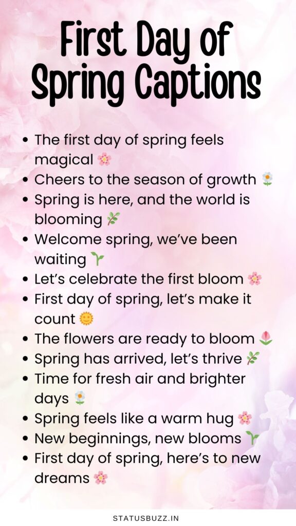 first day of spring captions