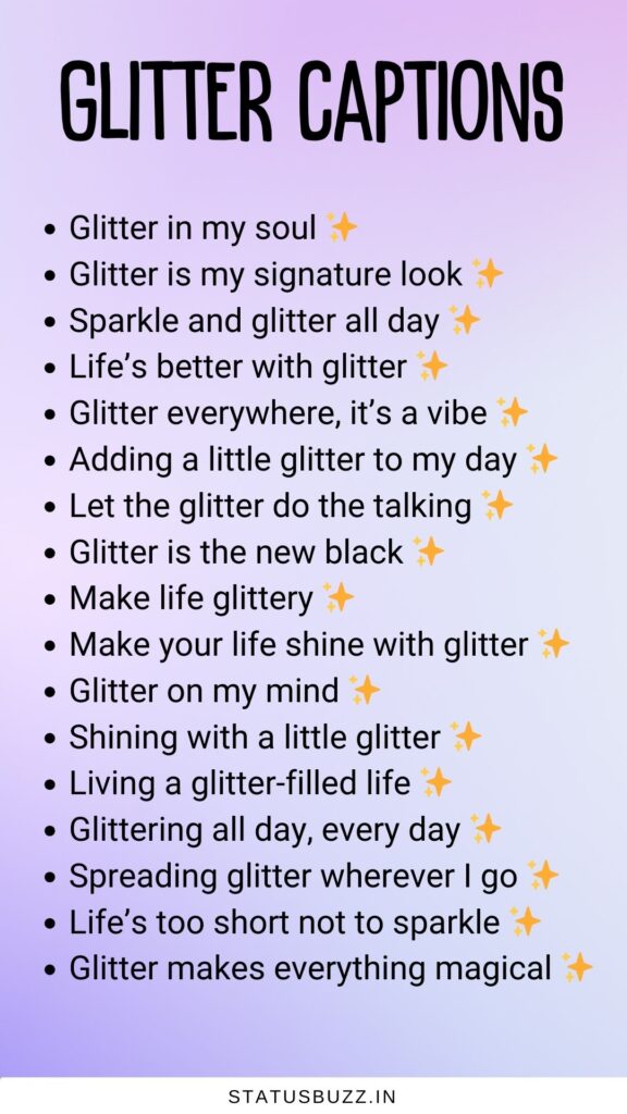 glitter captions