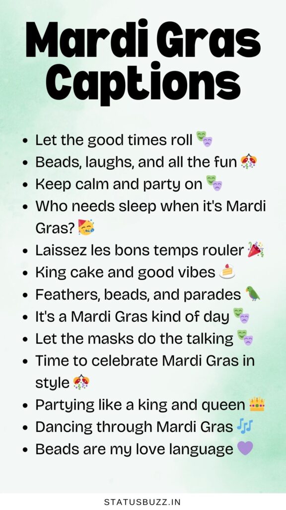 mardi gras captions