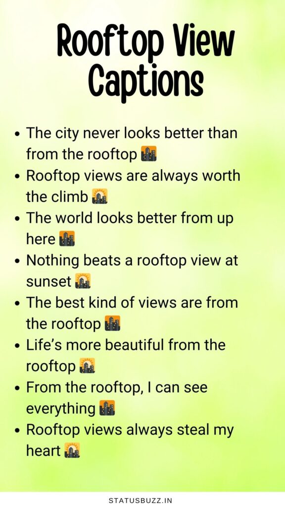 rooftop view captions