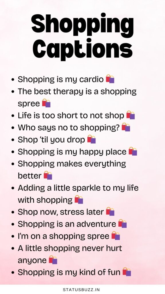 shopping captions