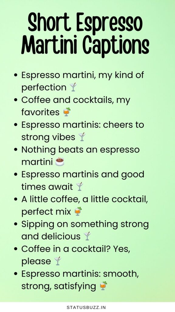 short espresso martini captions