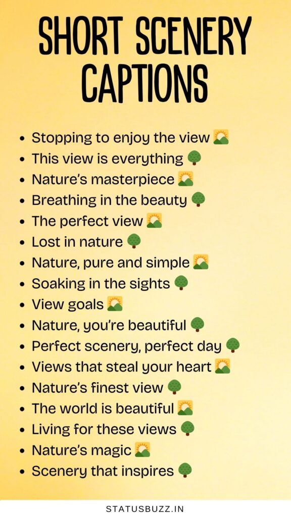 short scenery captions