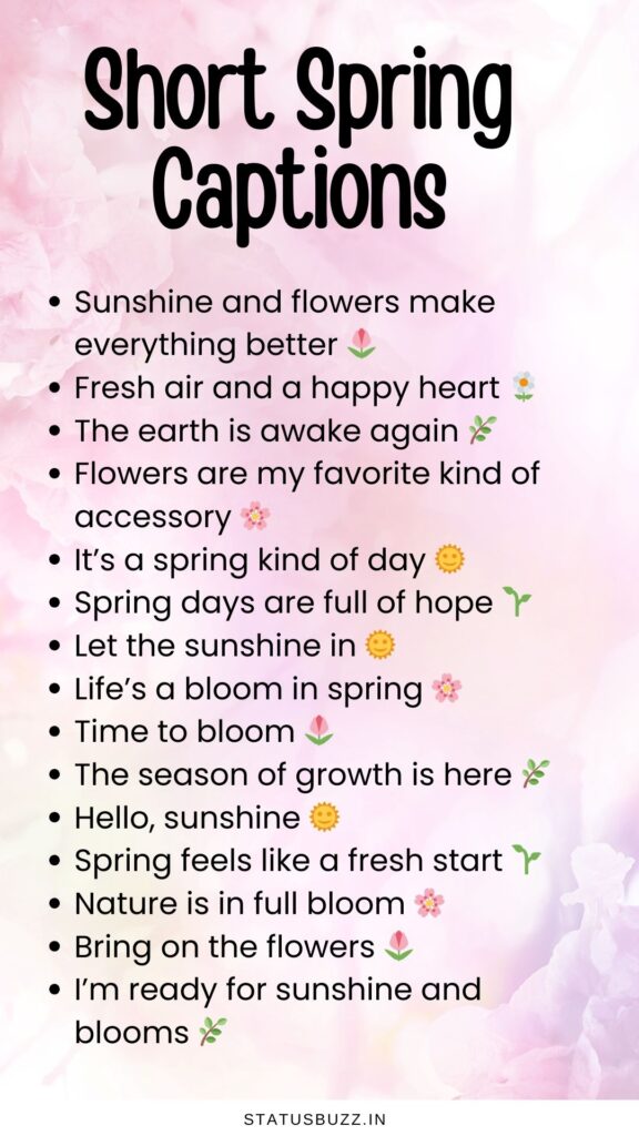 short spring captions