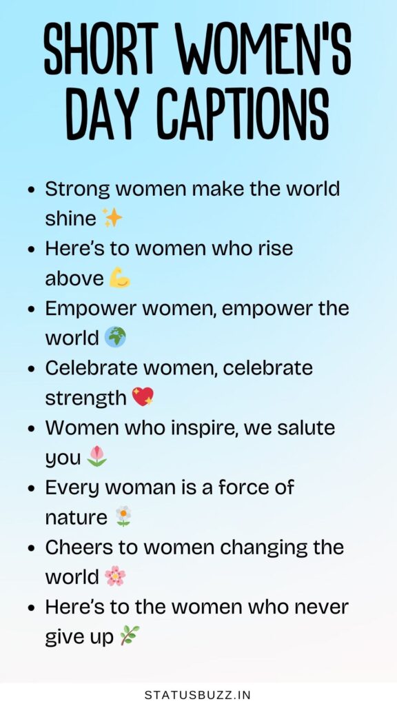 short women's day captions