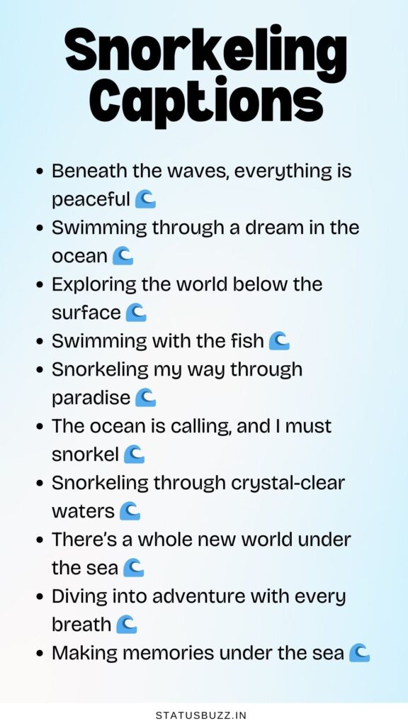 snorkeling captions