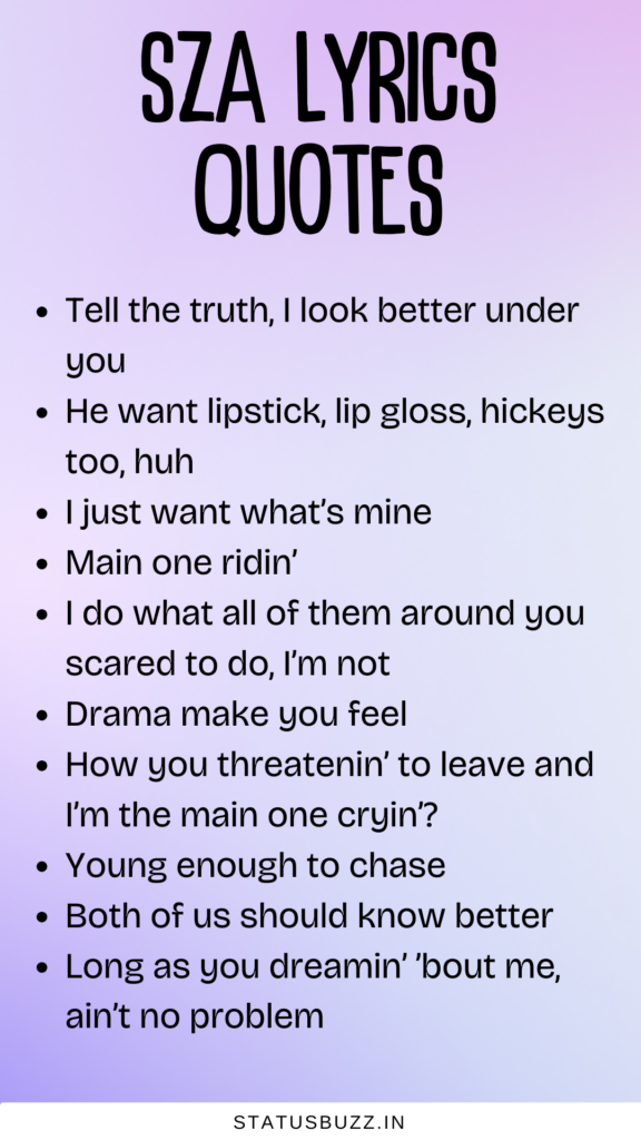 sza lyrics quotes
