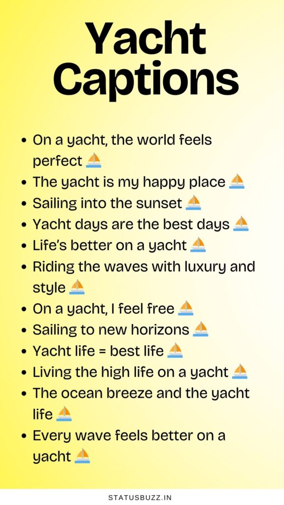 yacht captions