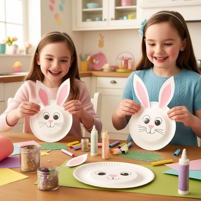 Paper Plate Easter Bunny
