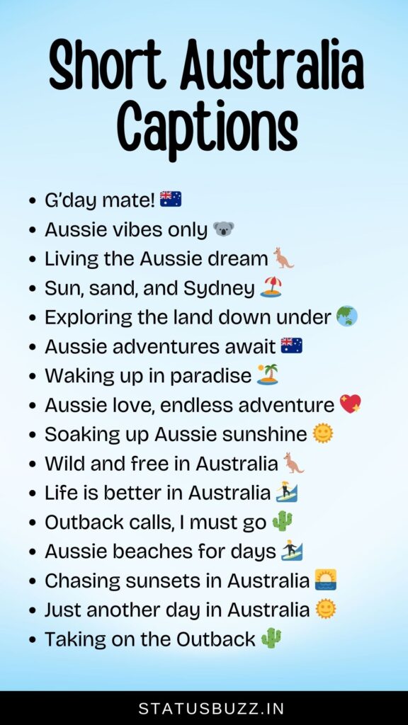 short australia captions for instagram