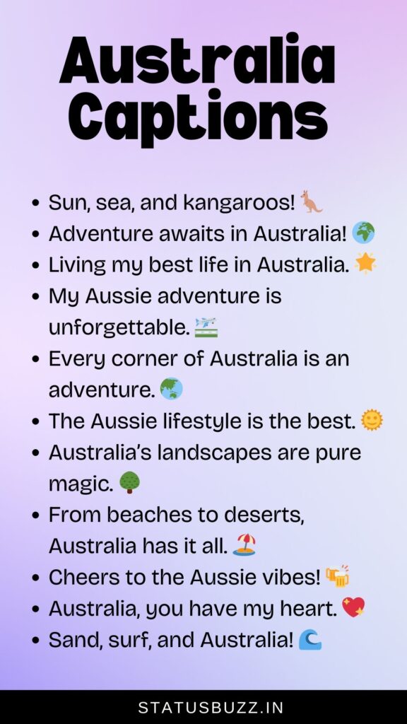 australia captions for instagram