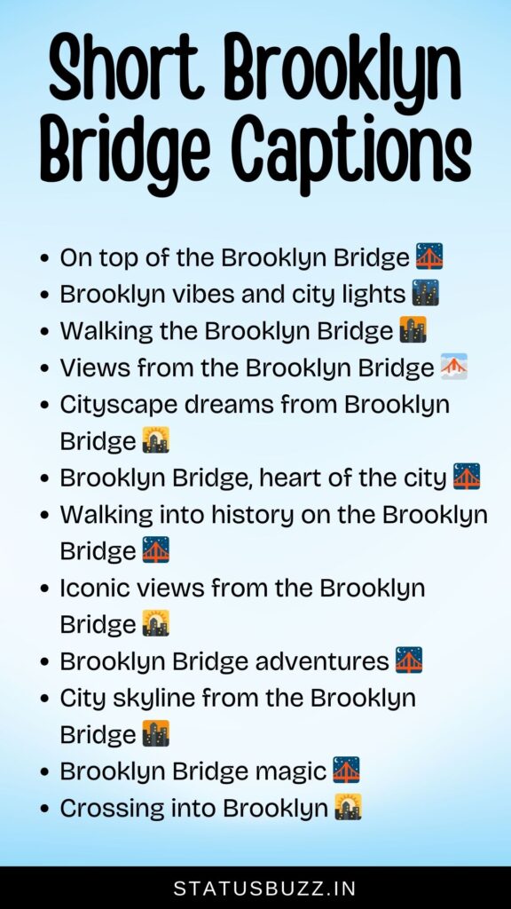 short brooklyn bridge captions for instagram