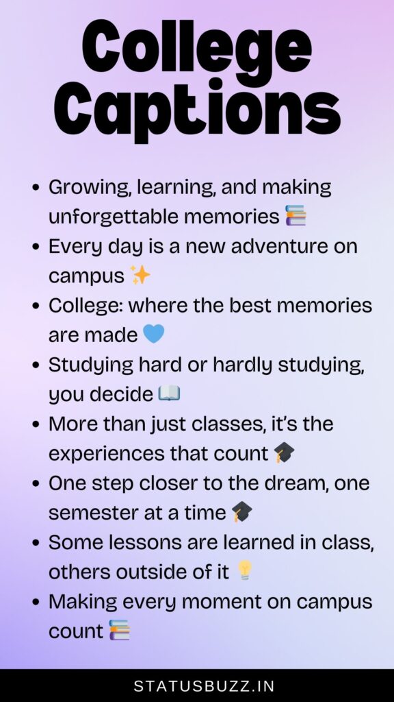 college captions for instagram