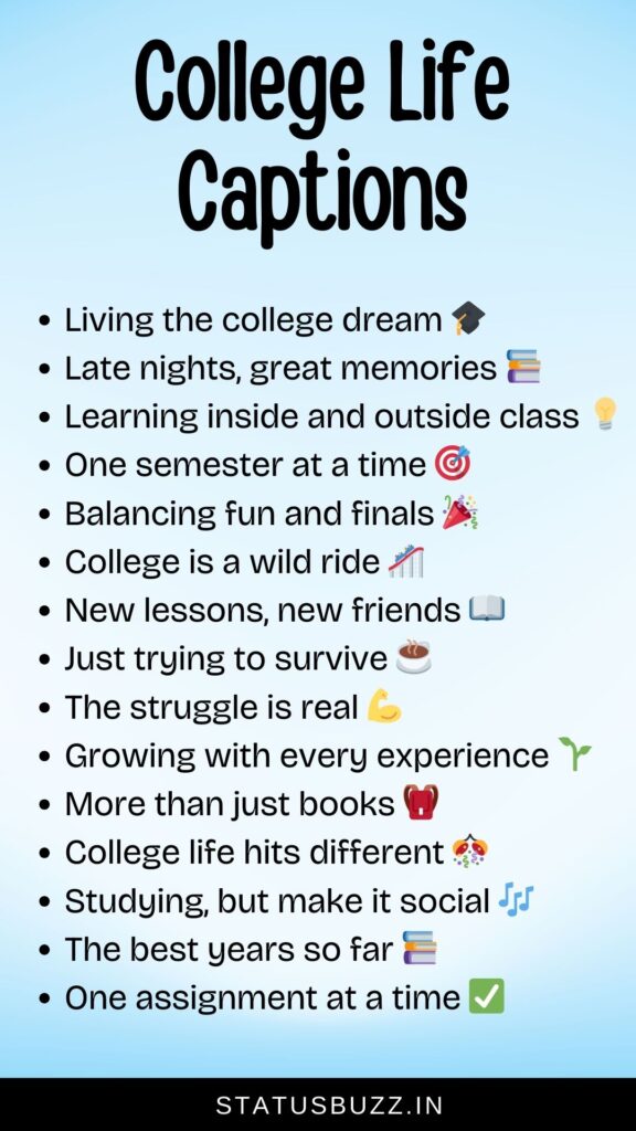 college life captions for instagram