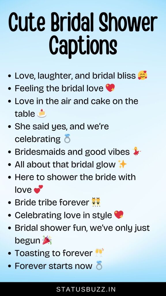 cute bridal shower captions