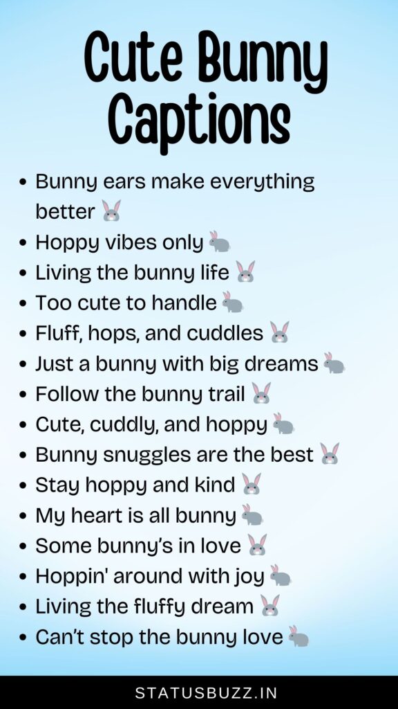 cute bunny captions