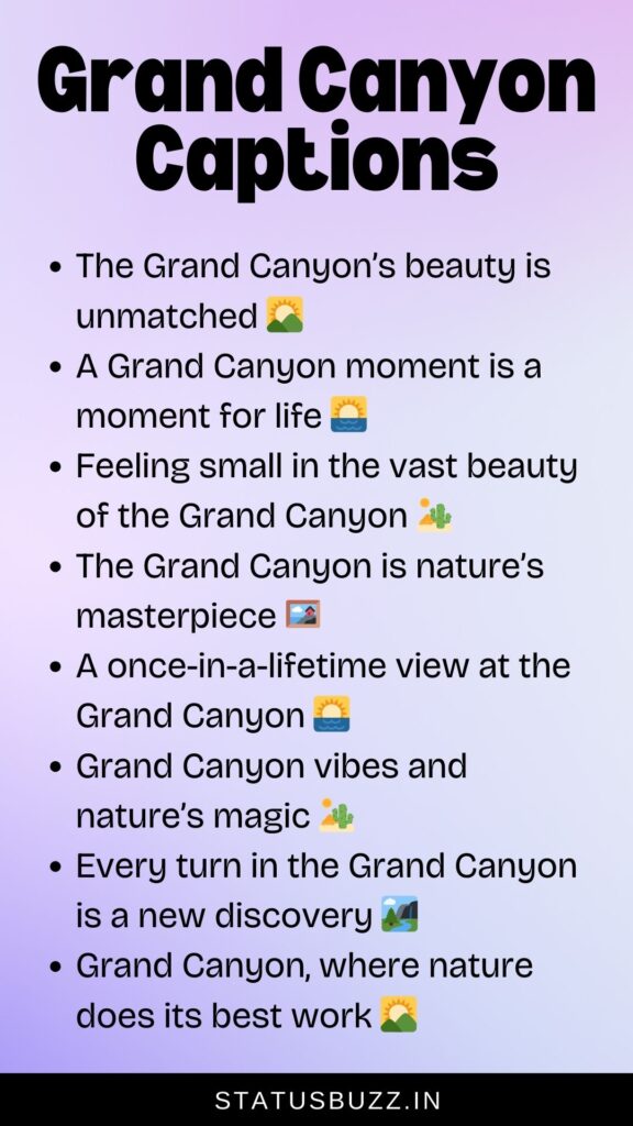 grand canyon captions for instagram