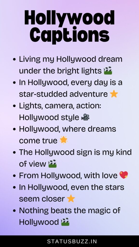 hollywood captions for instagram