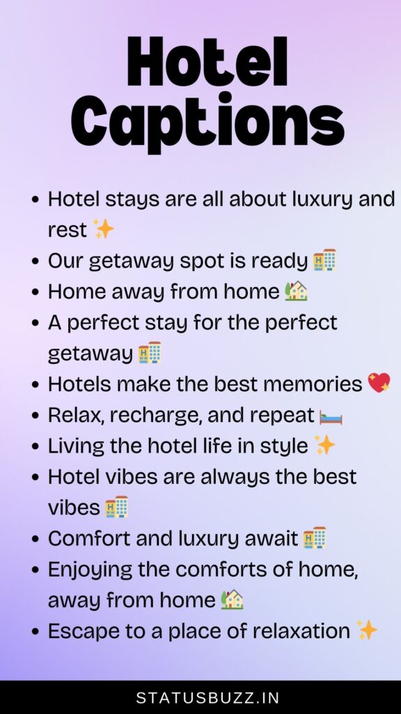 hotel captions