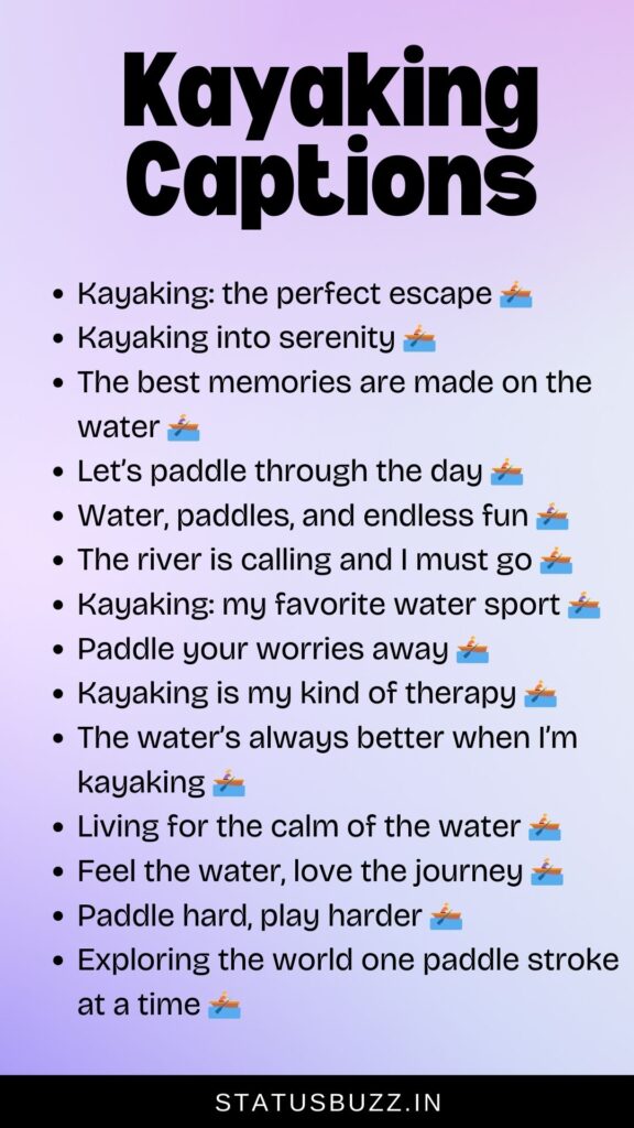 kayaking captions for instagram