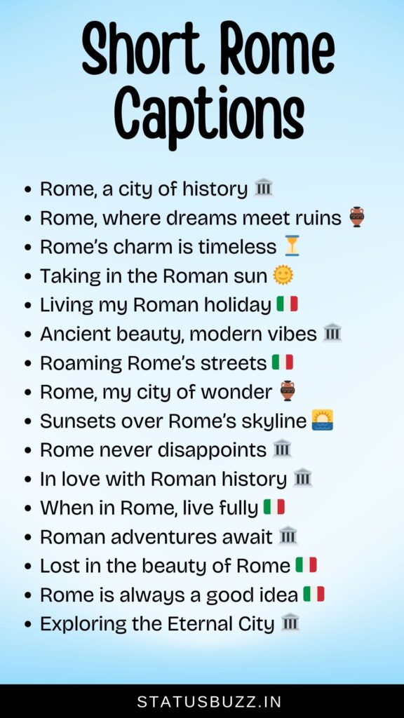 short rome captions for instagram