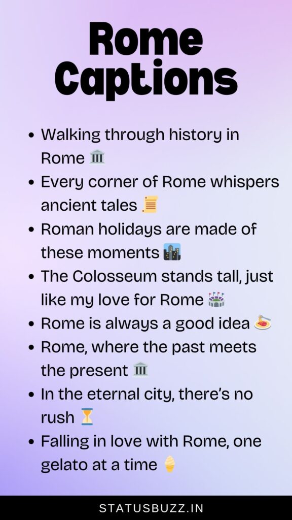 rome captions for instagram