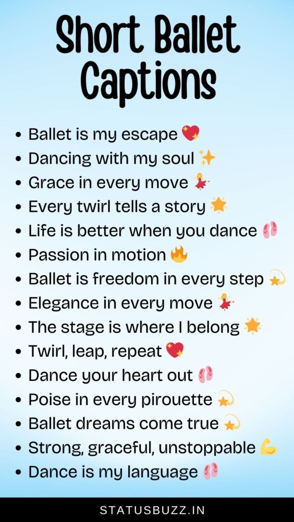 short ballet captions