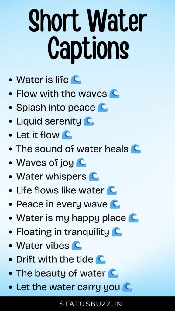 short water captions