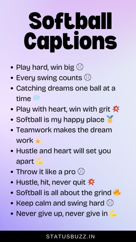 softball captions