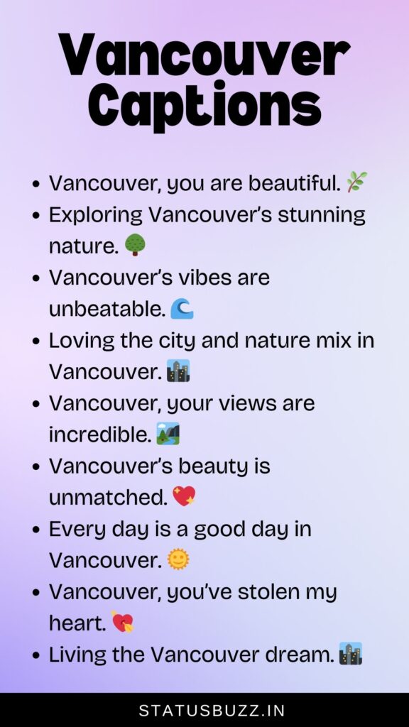 vancouver captions for instagram